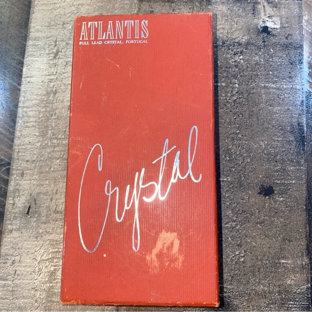 4 Full Lead Crystal Napkin Rings Atlantis Blown Hand‎ Cut Portugal Original Box